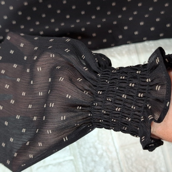 H&M Black Long Sleeve Polka Dot Dress - Picture 4 of 8
